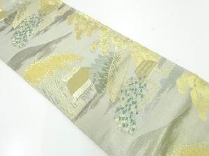 アンティーク　松に風景模様織出し袋帯（材料）